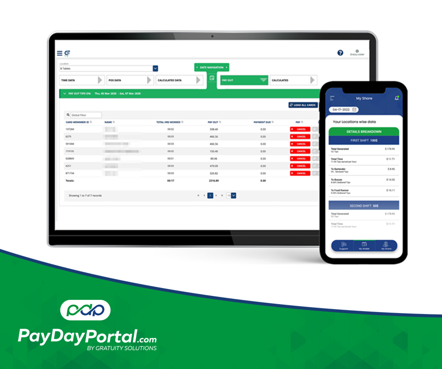 Here's How PayDay Portal Powered by Gratuity Solutions Can Manage Your TIPS and Service Charges!